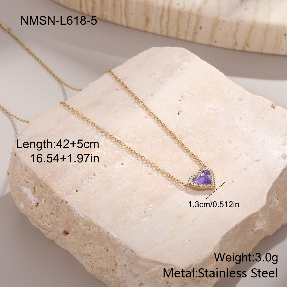 18K Gold KoreanJapanese Style Fashionable Heart Necklace Versatile For Women