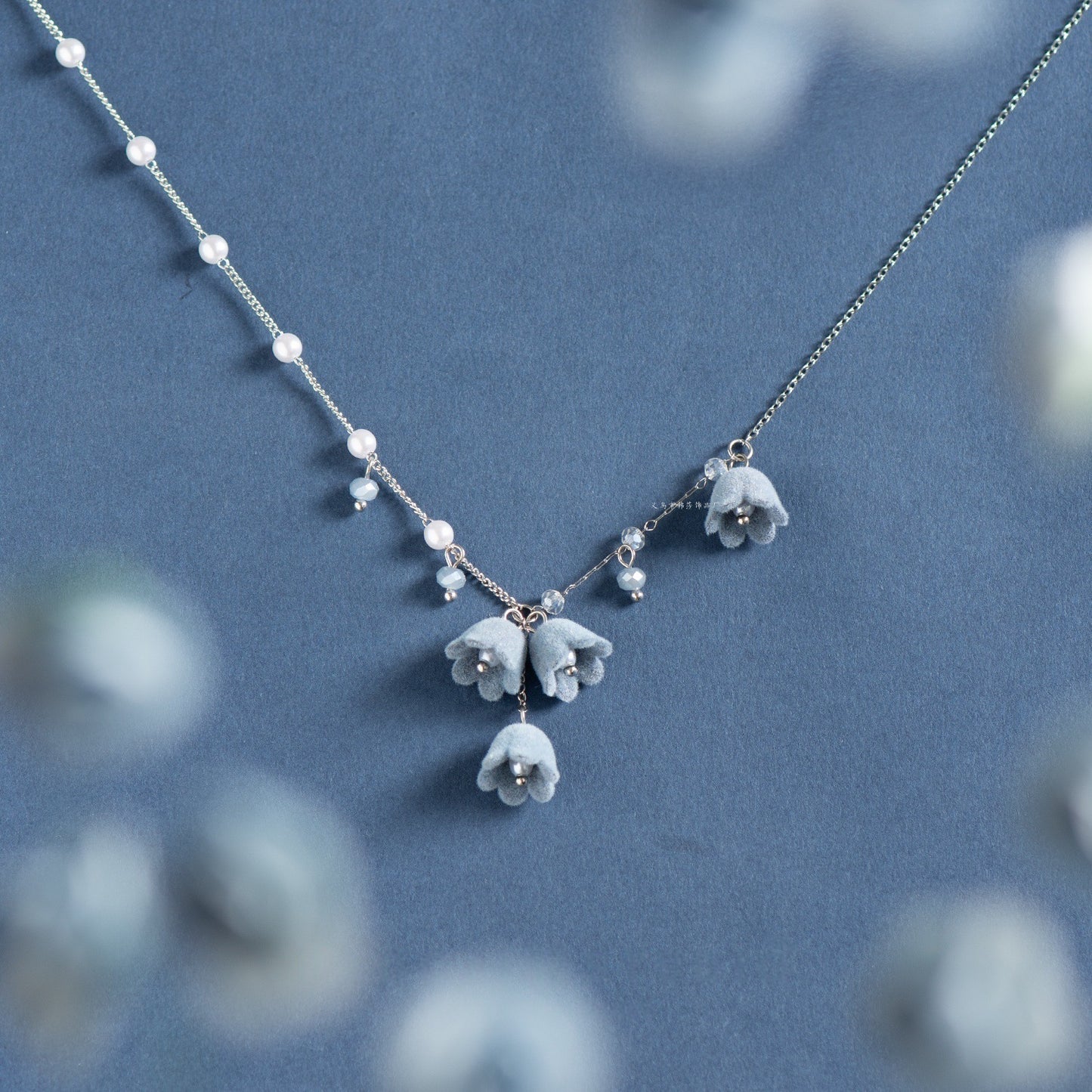 Flocked Lily Of The Valley Flower High-End Necklace Chain