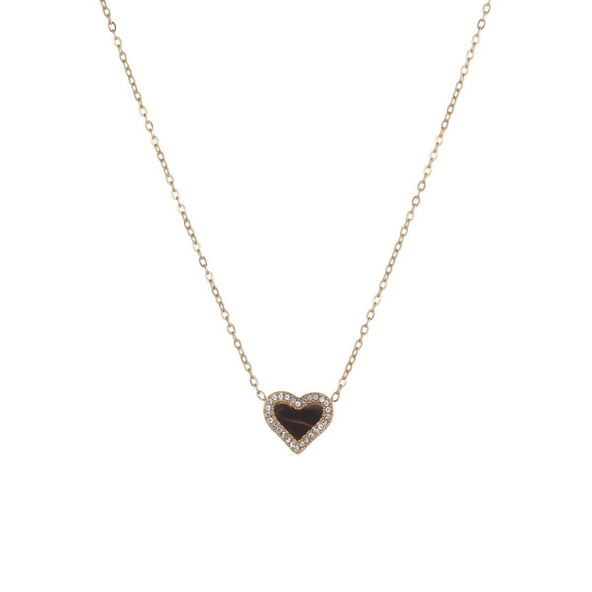 18K Gold KoreanJapanese Style Fashionable Heart Necklace Versatile For Women