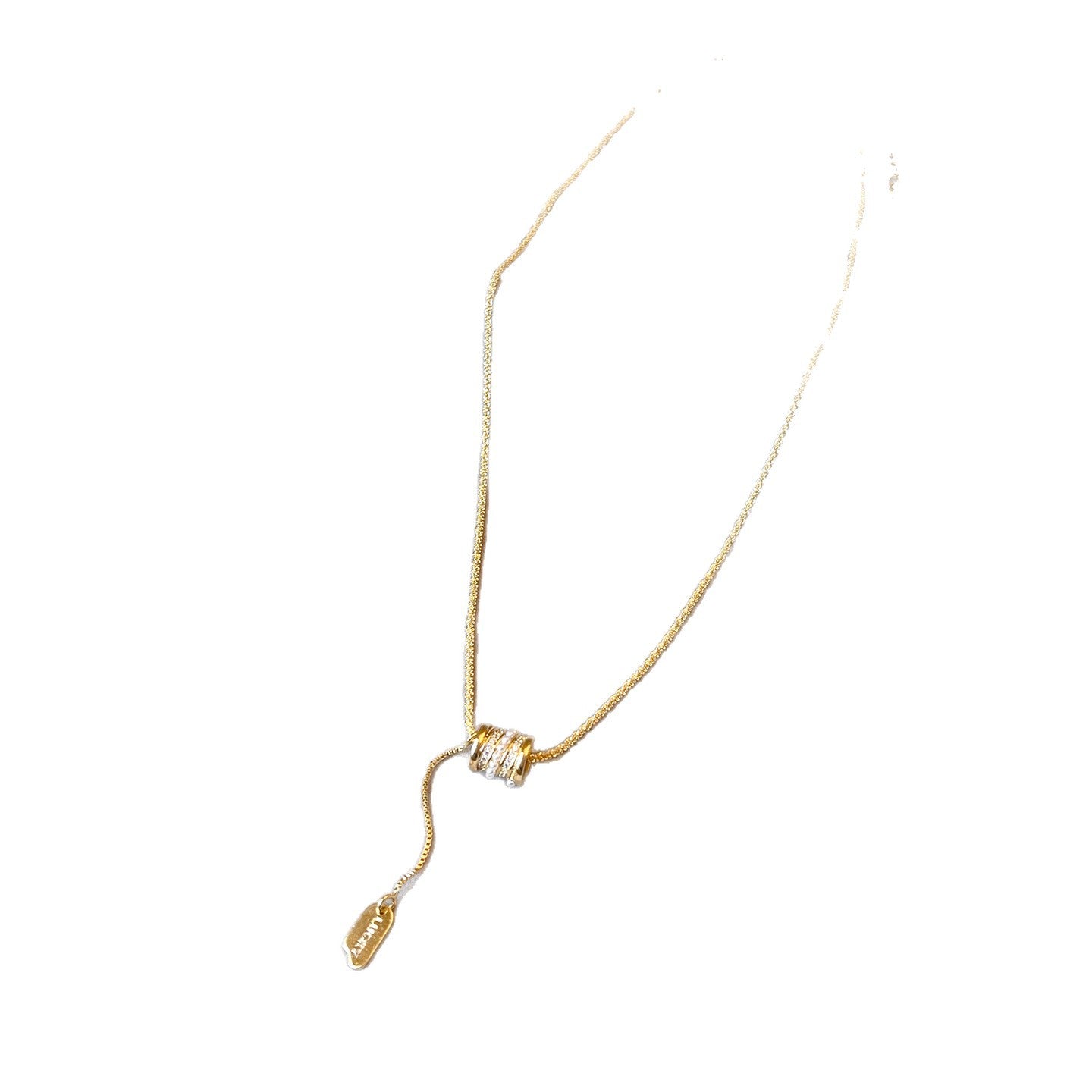 Golden Petite Waist Zircon Pearl Tassel Necklace For Women