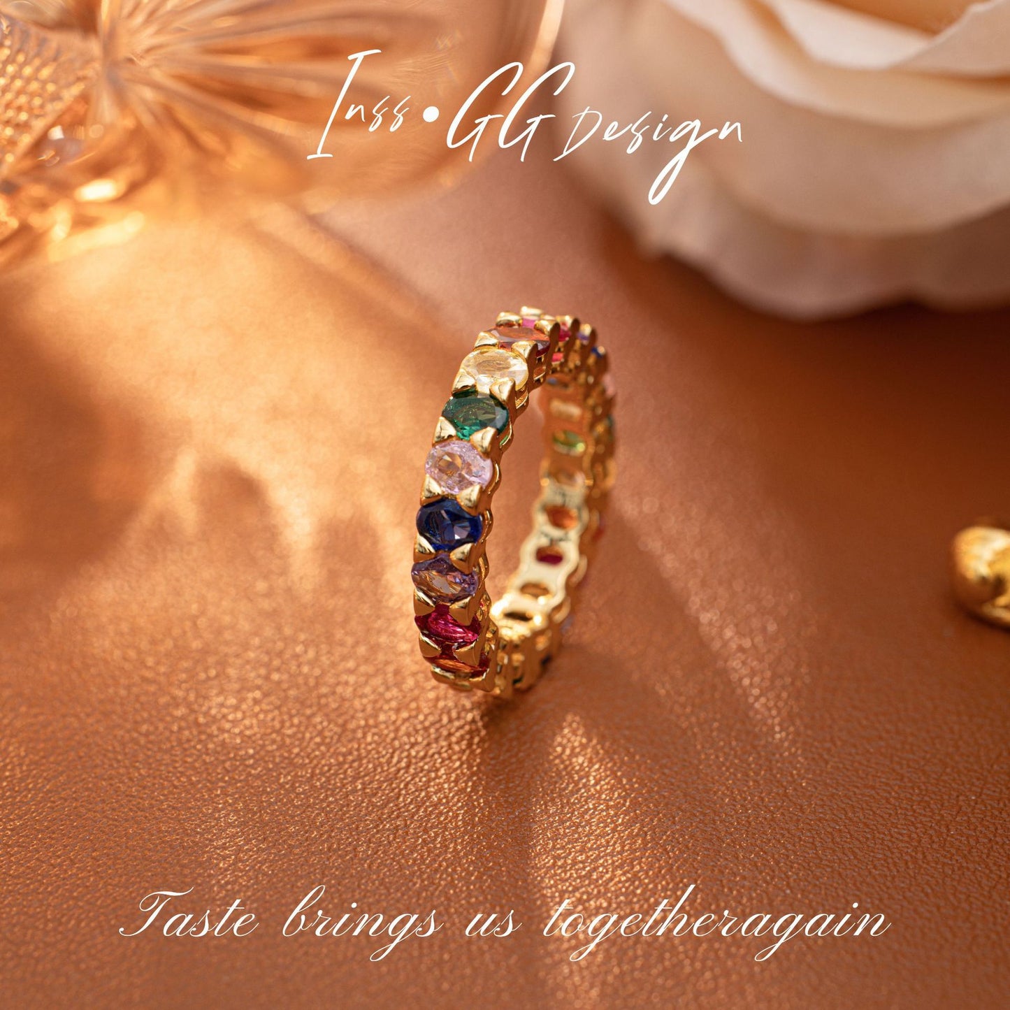 Creative Colorful Zircon Ring, Multicolor Ring For Women
