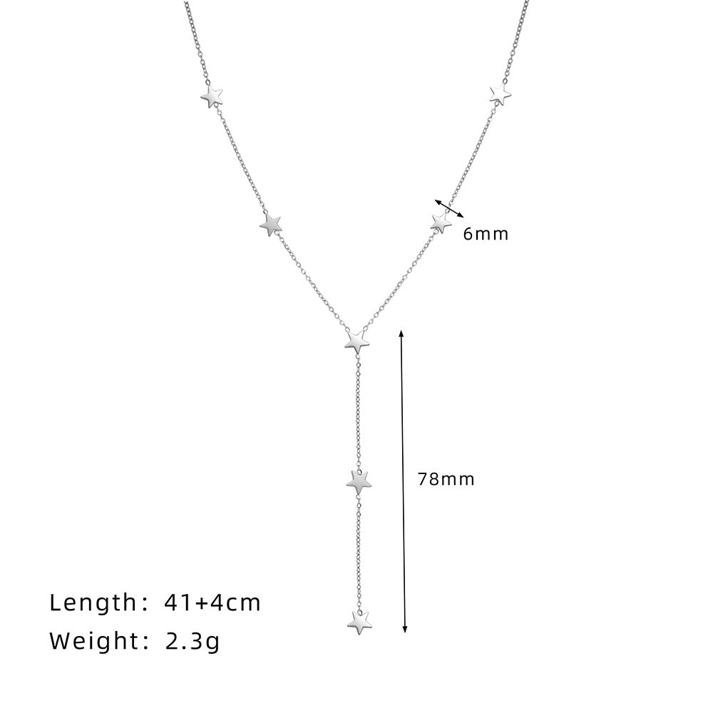 XL590 European And American Style Popular Bohemian Star Personalized Clavicle Chain