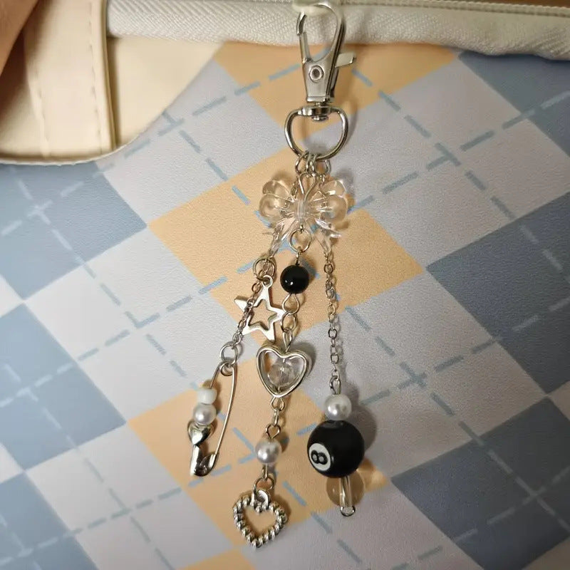 Fashion Handmade Resin Beaded Keychain Trend Punk