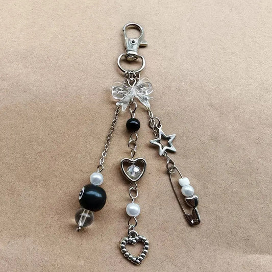 Fashion Handmade Resin Beaded Keychain Trend Punk