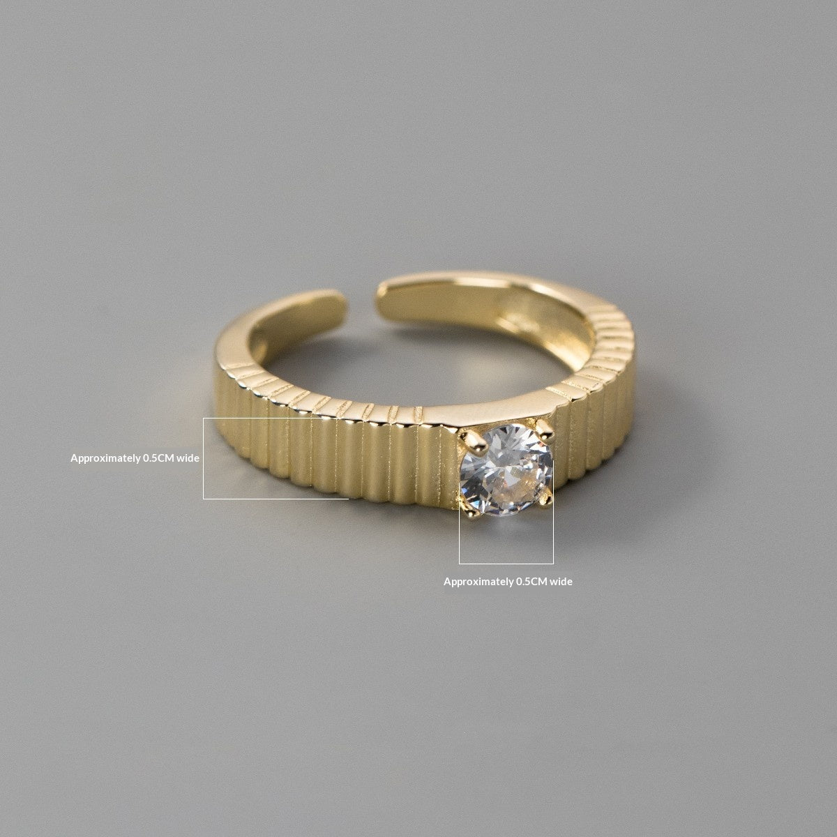 Korean-style Minimalist Vertical-stripe Zircon Ring