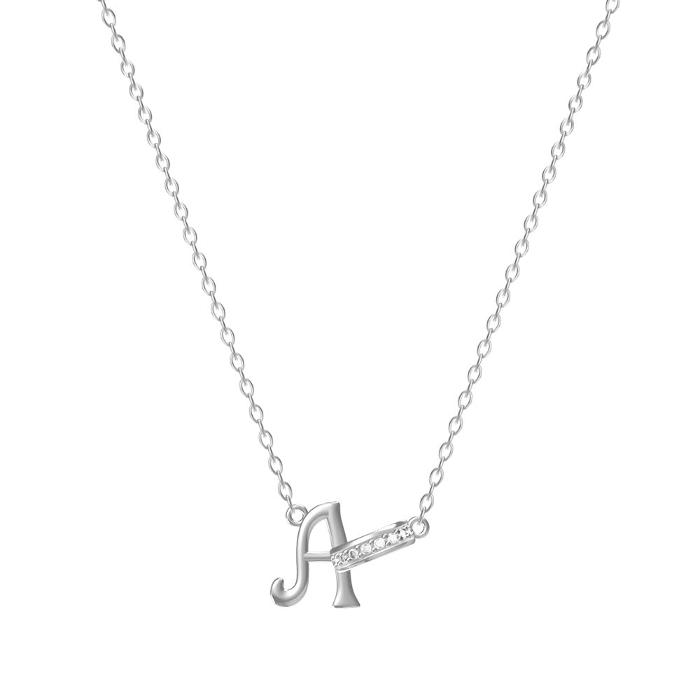 26-Letter Diamond-Embedded Unique Design Necklace For Women